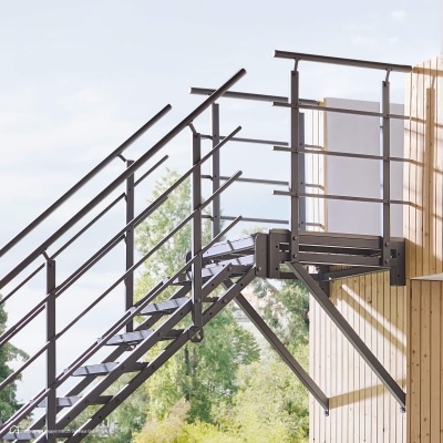 Fototreppe | Hollywood Anthrazit mit 14 Stufen + Podest