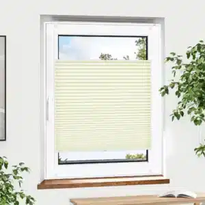 Jalousiescout Pure Plissee Premium in der Farbe Creme und der Größe 95 x 190 cm: Das leicht lichtdurchlässige