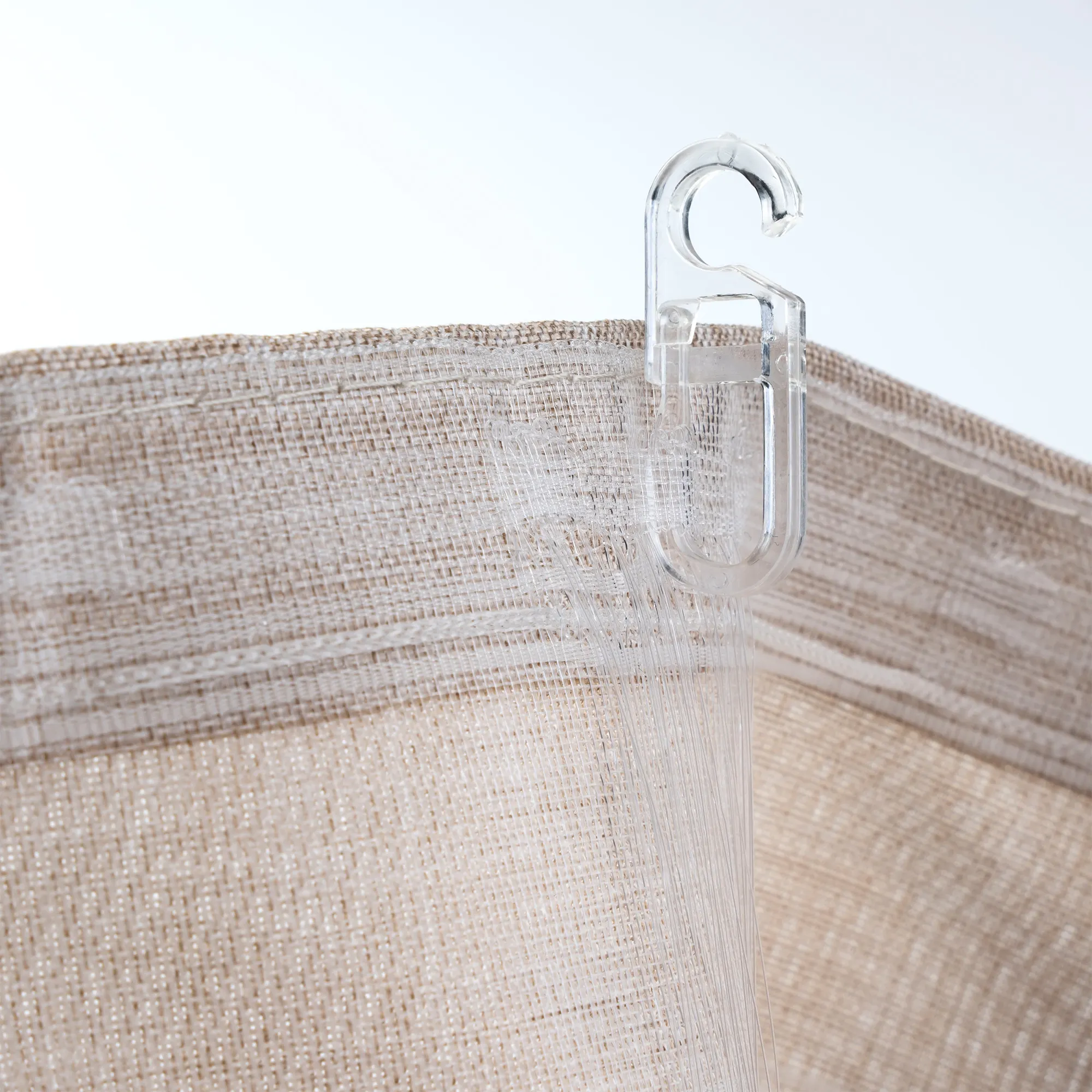 Gardinenhaken mit Faltenlegehaken für Gardinenschiene | transparent