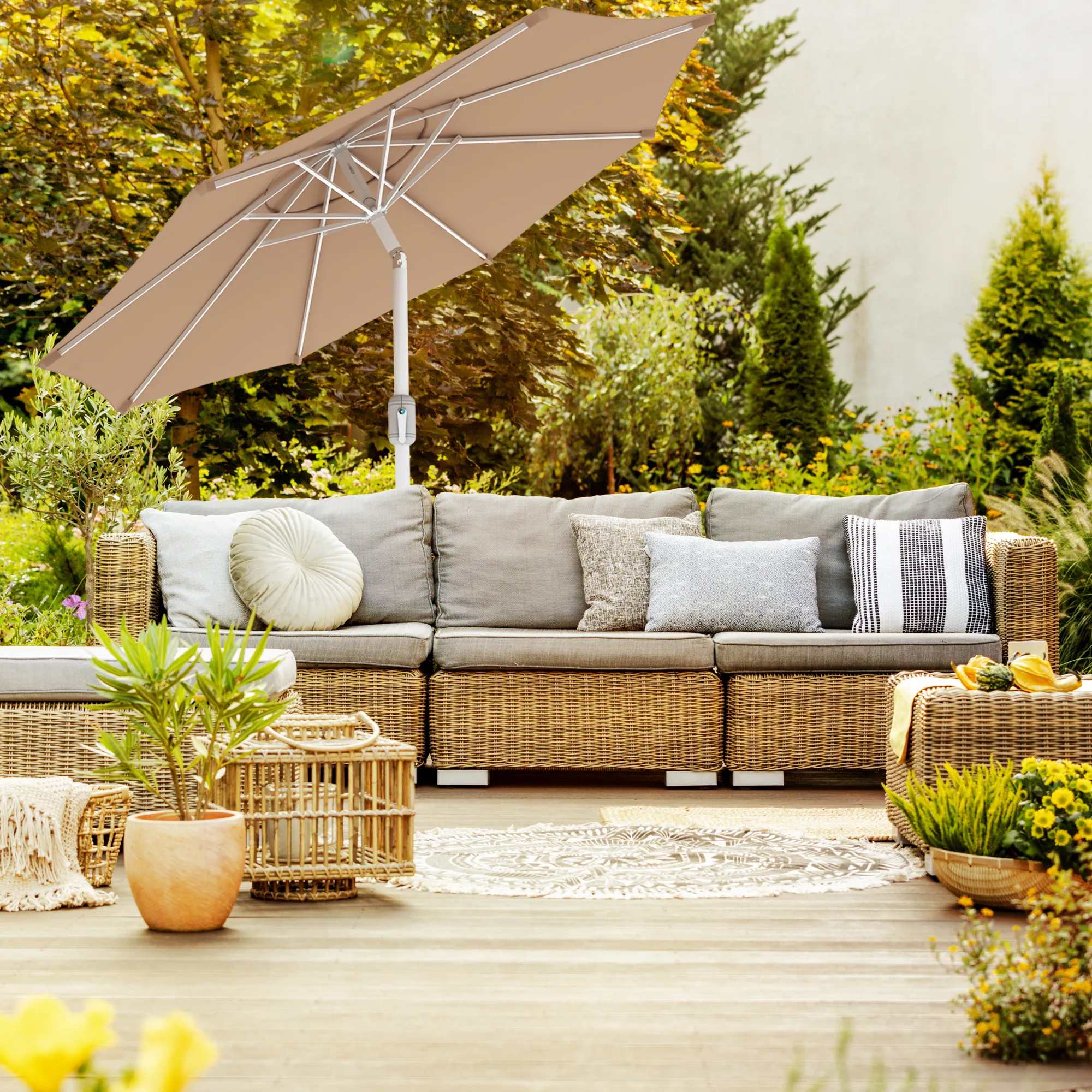 Sonnenschirm Gestell interpara Sonnenschirm (3x3m / quadratisch)