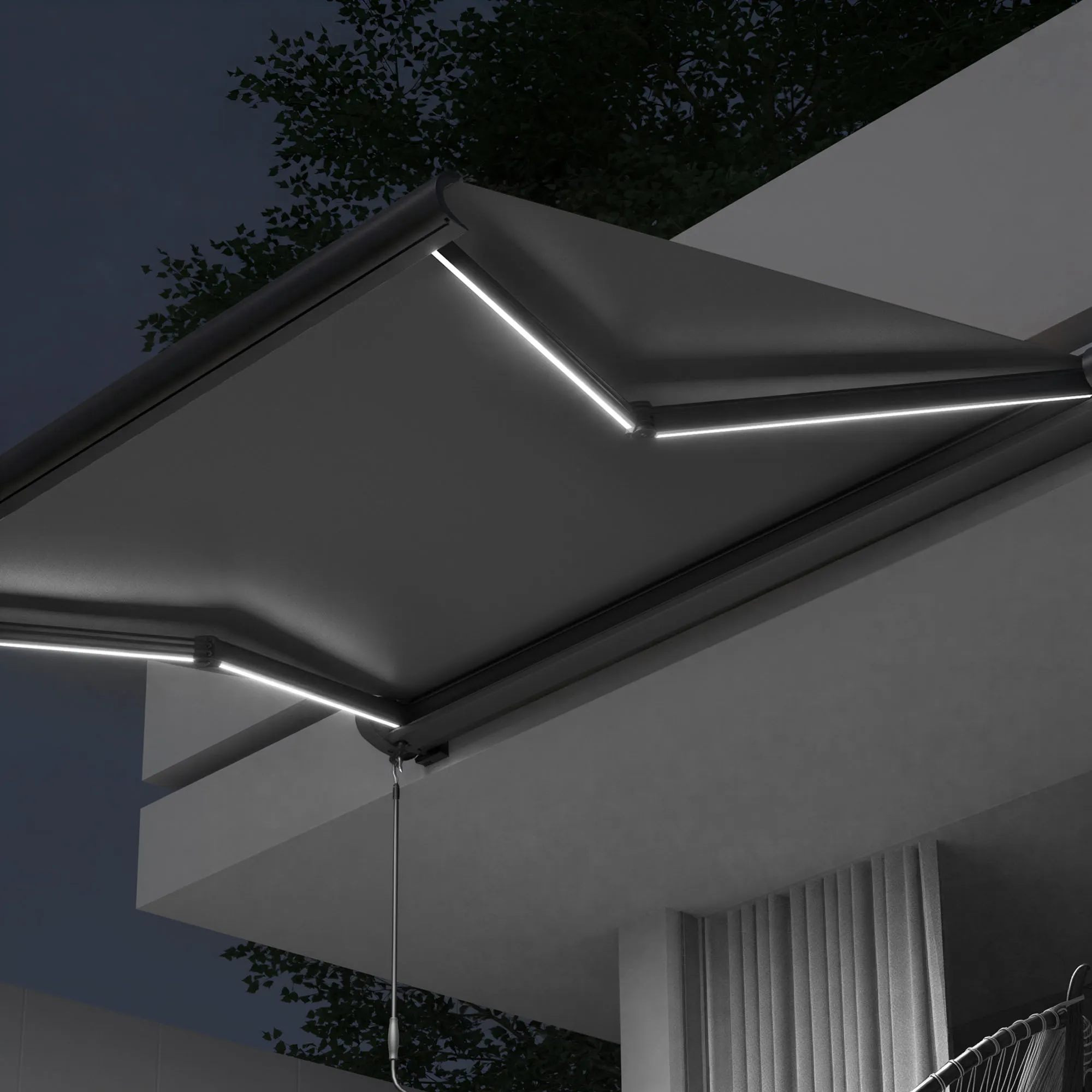 Kassettenmarkise Curve LED | 5 x 3