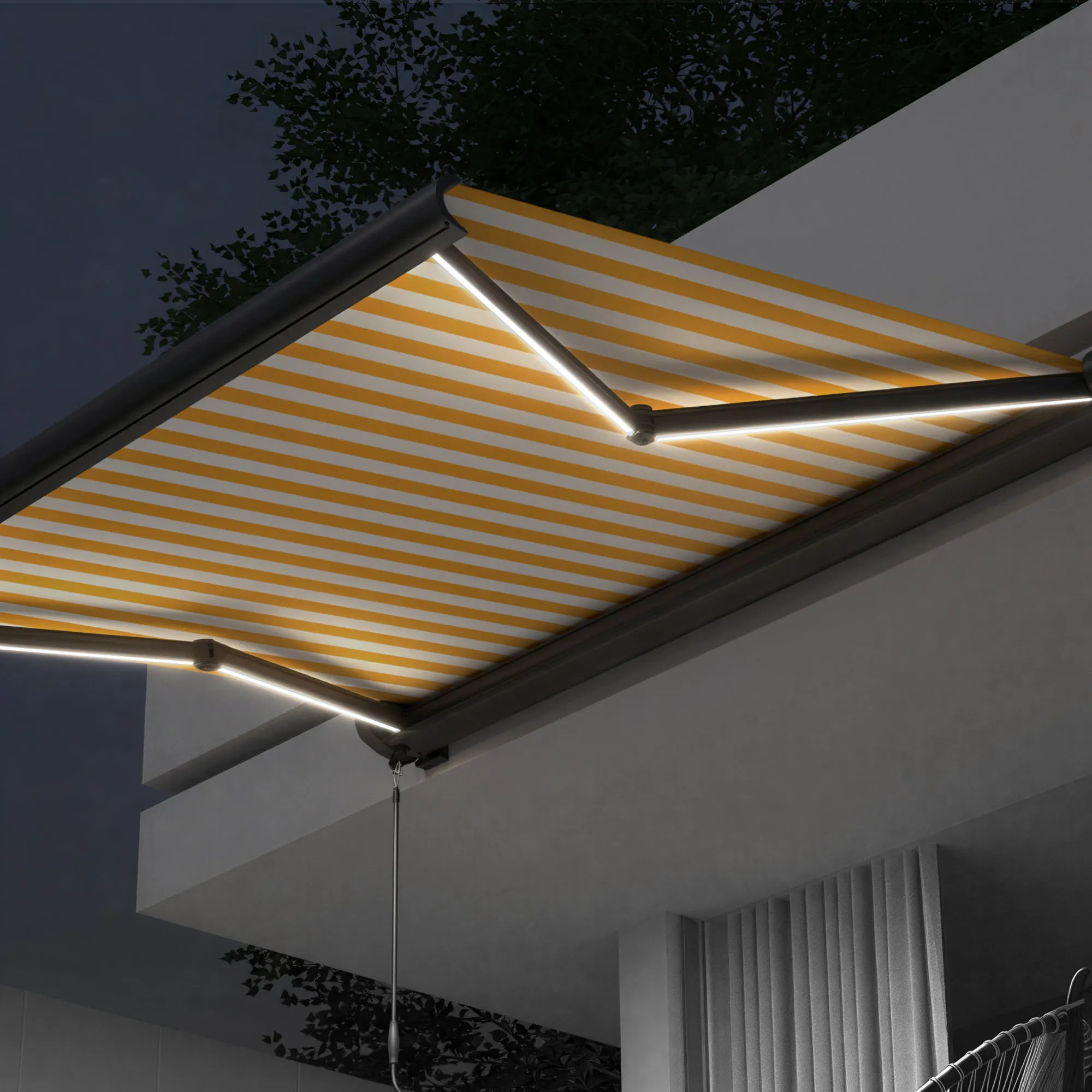 Kassettenmarkise Curve LED | 5 x 3