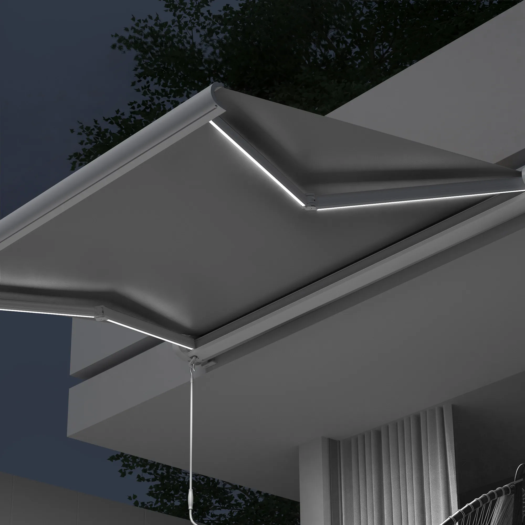 Kassettenmarkise Curve LED | 5 x 3