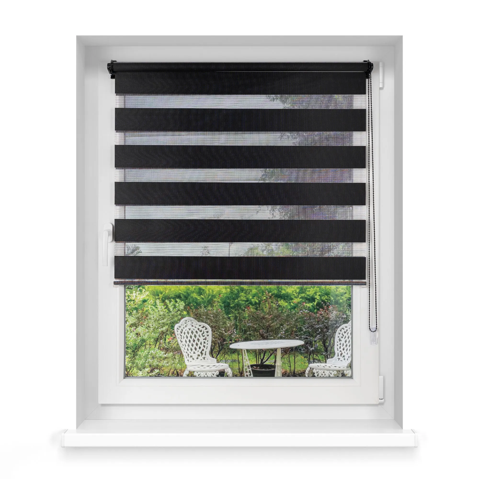 Klemmfix Doppelrollo für Fenster 100 x 230 cm in schwarz aus dem Hause VICTORIA M. Doppelrollo mit Kettenzugbedienung fügen sich perfekt in Ihre Räumlichkeiten ein. Durch die durchdachte Befestigung