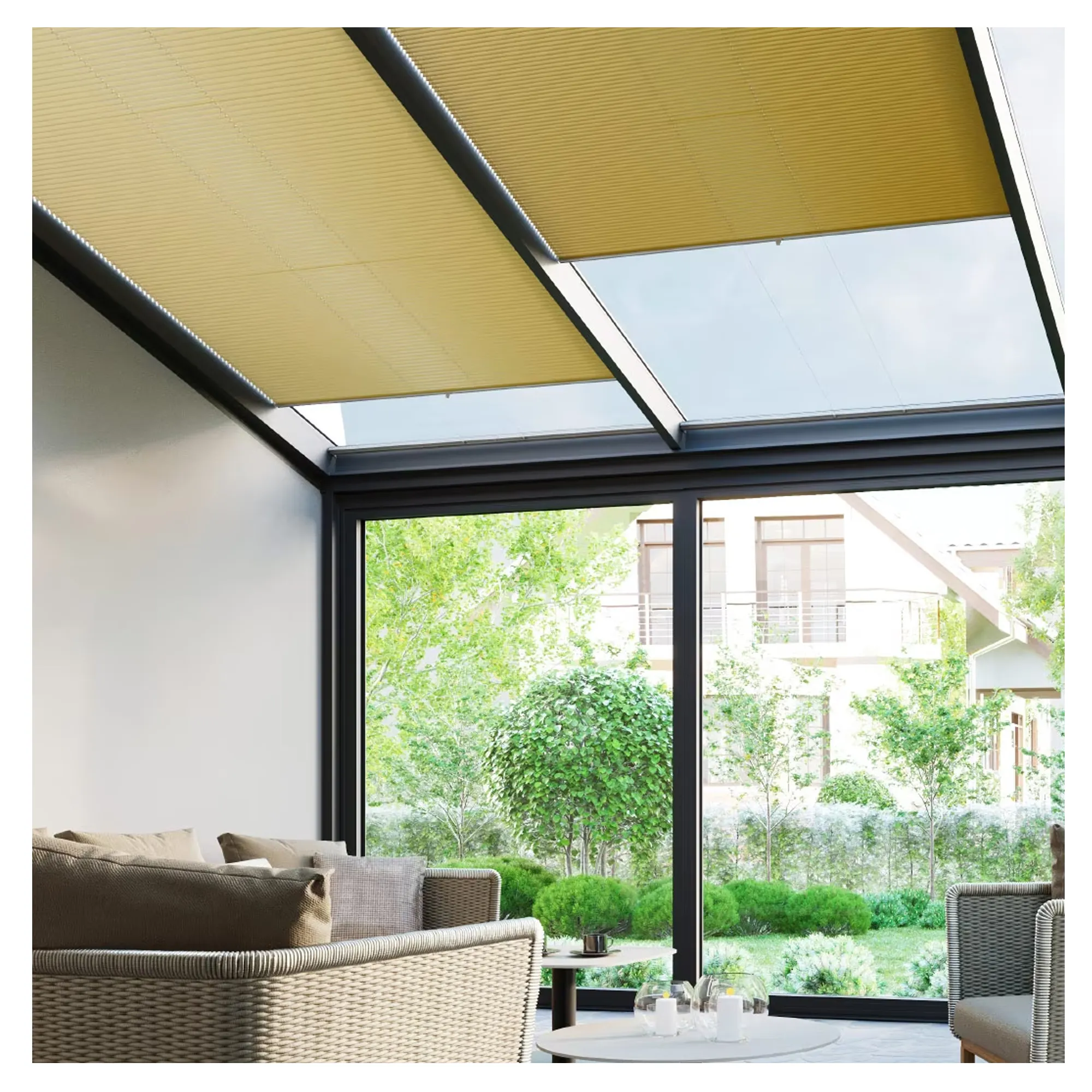 Plissees / Faltstore f. Wintergarten nach Maß - VICTORIA M. In moderner Raumausstattung spielen Fenstervorhänge eine wichtige Rolle. Mit Plissees verleiht man jedem Raum eine ganz besondere Atmosphäre. Sichtschutz wird variabler