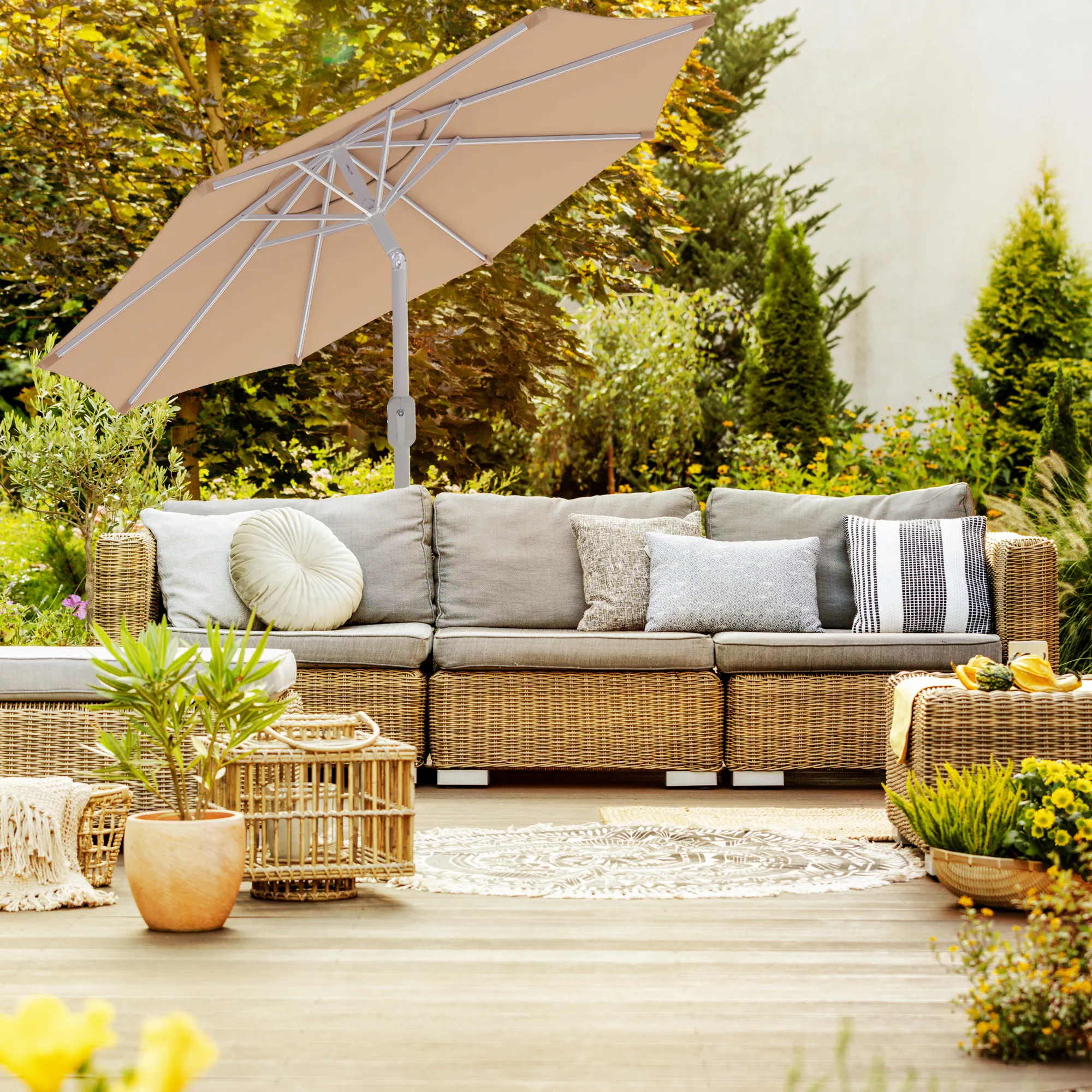 Sonnenschirm Gestell interpara Sonnenschirm (3x3m / quadratisch)