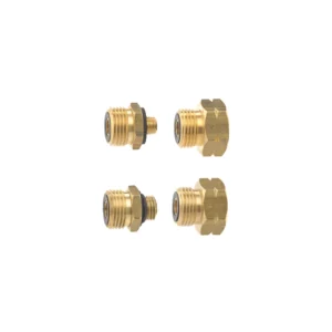 Gasflaschenadapter | Euro-Set. 4 Übergangsstutzen (1-4). Zum Anschluss an alle gängigen europäischen Gasflaschen.