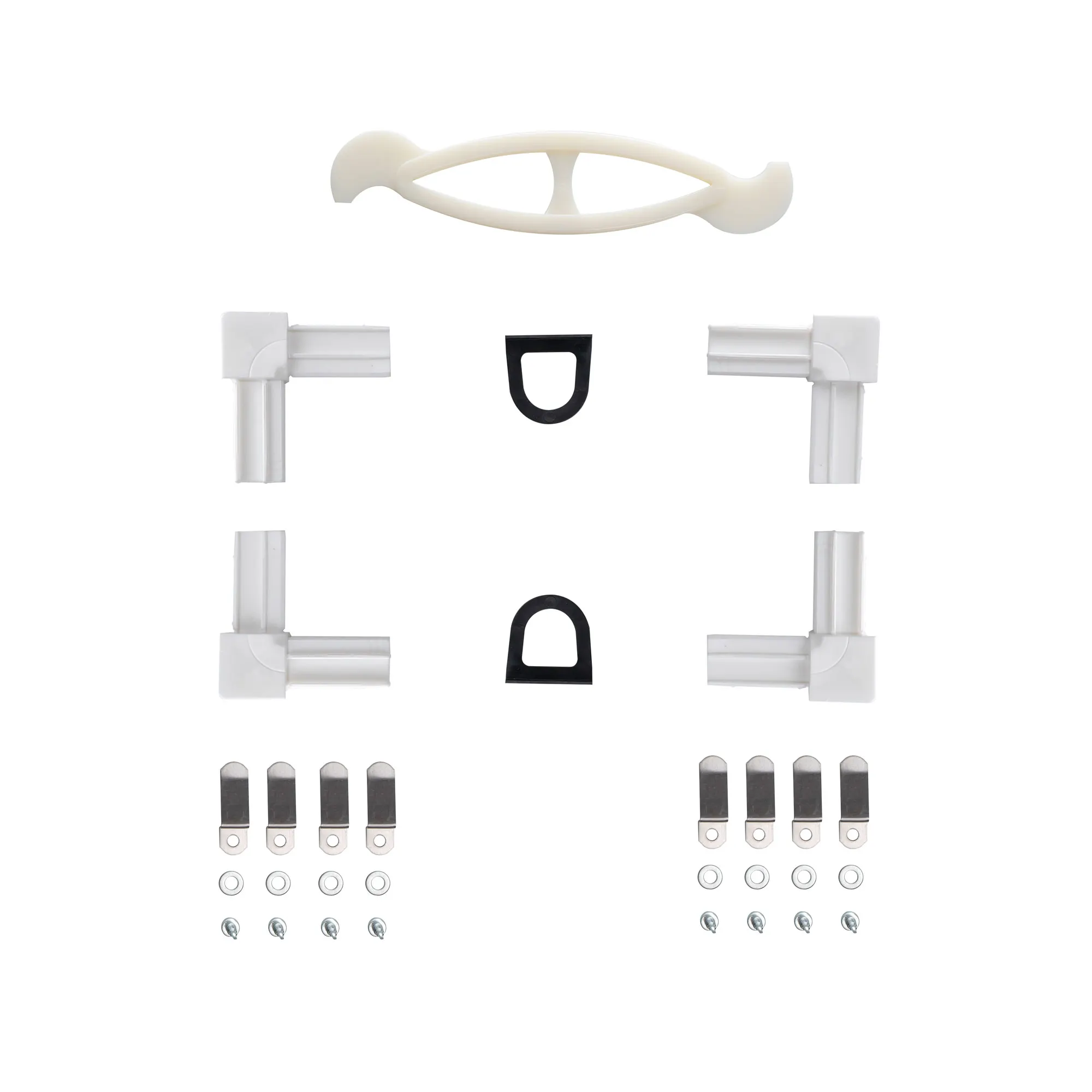 Ersatzteil-Set für Insektenschutz-Spannrahmen BrushLine 2000 | weiß. Original Ersatzteile für den Insektenschutz-Spannrahmen BrushLine 2000. Einfacher Austausch defekter Teile. Mit Eckverbindern & Griffen. Mit Schrauben & Unterlegscheiben. Mit Aufhängebügel & Raspelwerkzeug.
