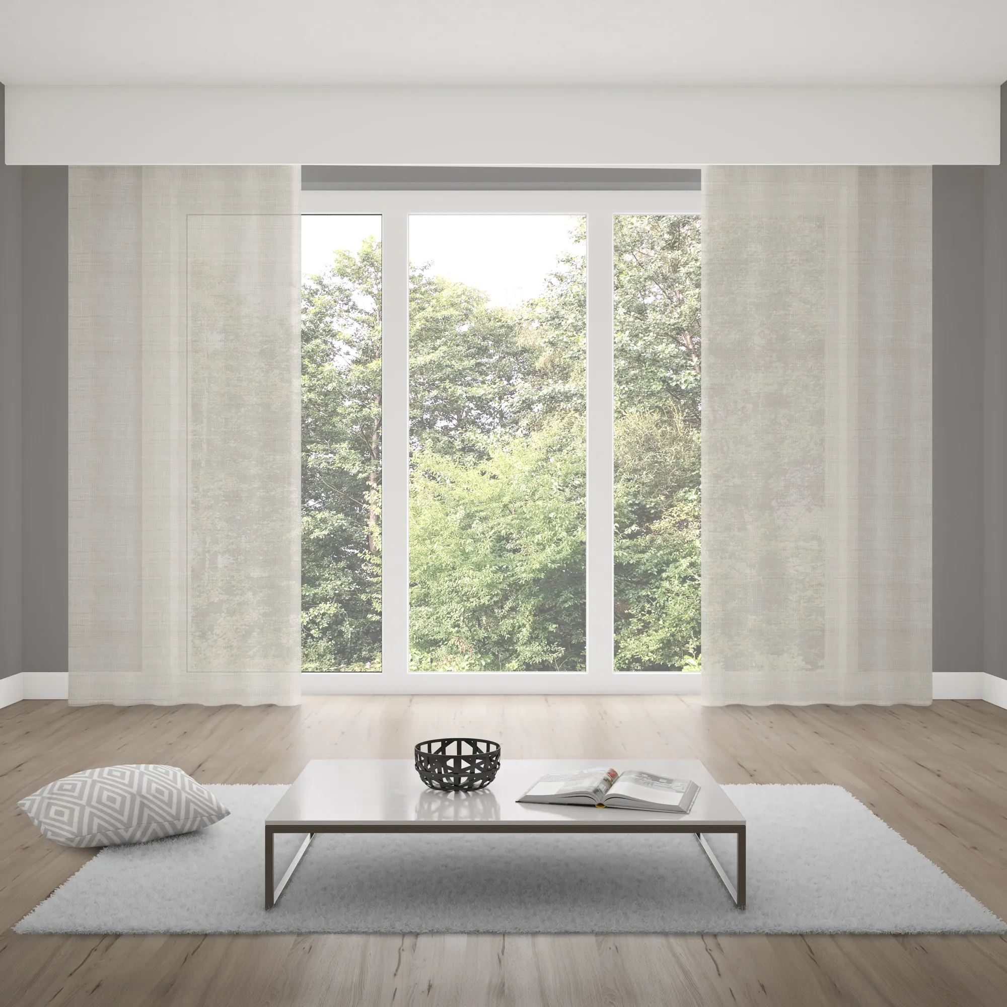 Verdi Collection Gardine mit Schlaufenband + Leinen-Optik | halbtransparent